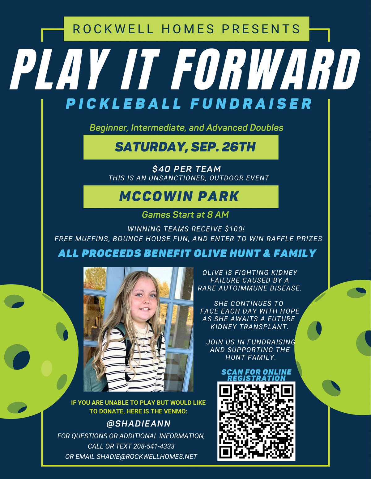 Play It Forward Pickleball Fundraiser flyer